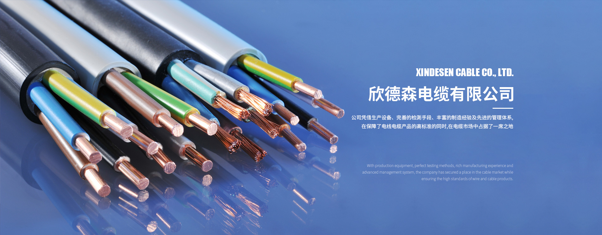 公司產(chǎn)品有低壓電力電纜、礦物絕緣電纜、高壓電力電纜、電纜用塑料顆粒、控制電纜、電線(xiàn)電纜、架空絕緣電纜、鋁合金電纜、橡套電纜、電力電纜。